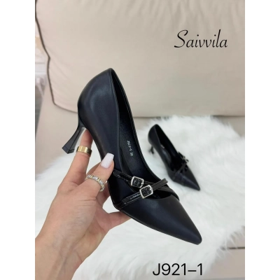 Туфли женские Saivvila искусственная кожа черные J921-1