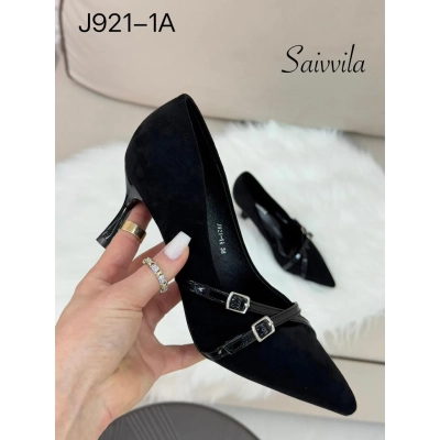 Туфли женские Saivvila искусственная замша чернные J921-1A