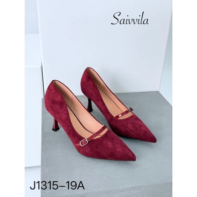 Туфли женские Saivvila искусственная замша бордовые J1315-19A