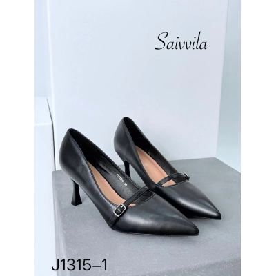 Туфли женские Saivvila искусственная кожа черные J1315-1