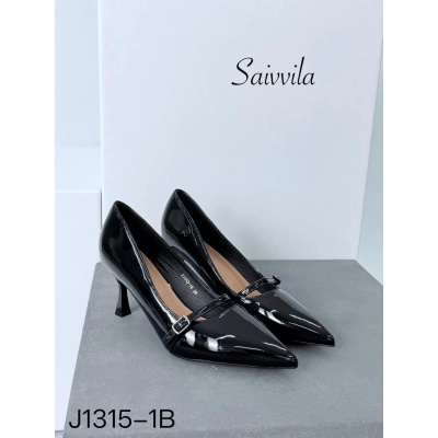 Туфли женские Saivvila искусственная лак кожа черные J1315-1B